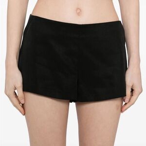 Reformation black June Low Rise Linen Shorts